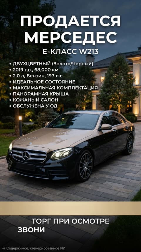 Продажа Mercedes E-Class: двухцветный, идеал