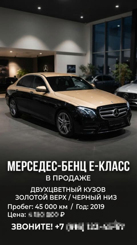 Продажа Mercedes-Benz E-Class 2019: двухцветный.