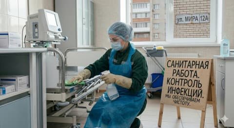 Санитарные работы в Мариуполе чисто и безопасно!