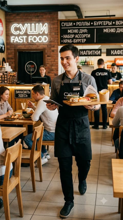 Официант в Мариуполе: Работа с людьми и улыбкой
